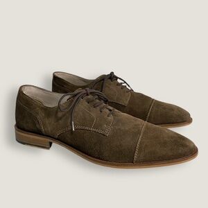 Banana Republic Mens Size 12M Brown Suede Leather Dress Shoes Cap Toe Oxfords